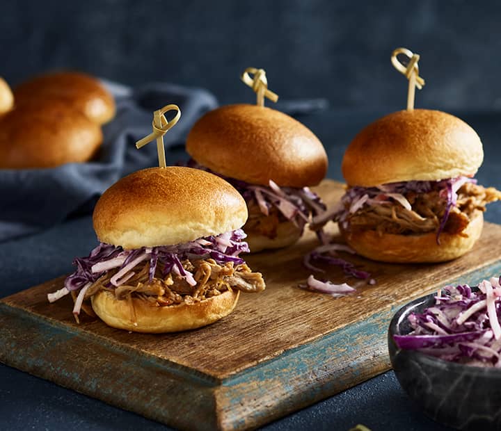 Brioche Sliders with Smokey Pineapple Pulled Pork and Apple Slaw
