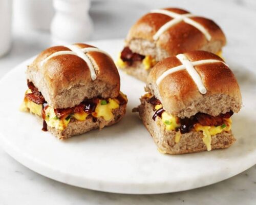 The Ultimate Egg, Bacon and Cheese Hot Cross Buns