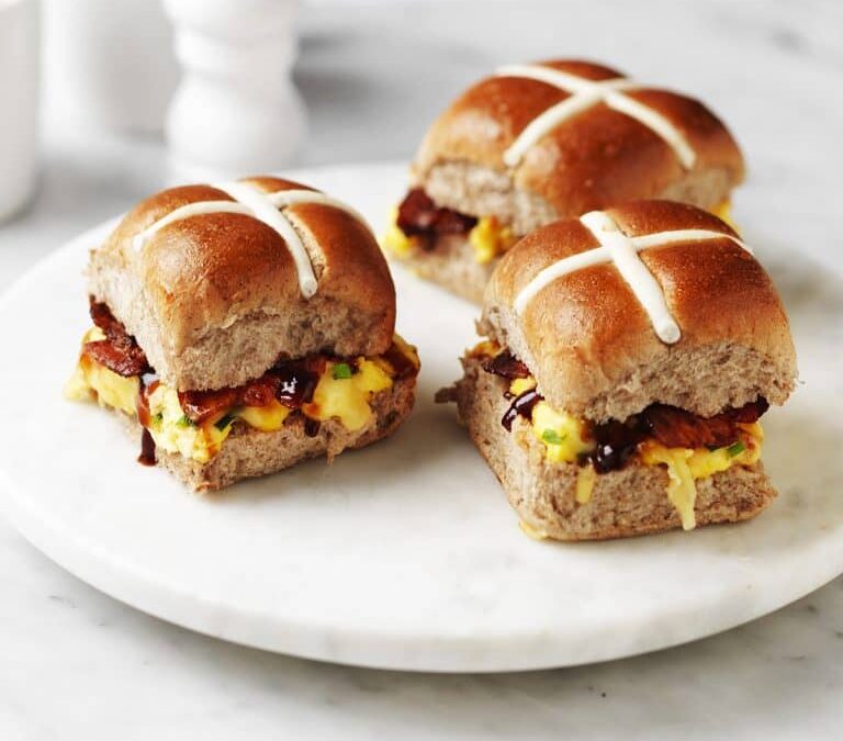 The Ultimate Egg, Bacon and Cheese Hot Cross Buns