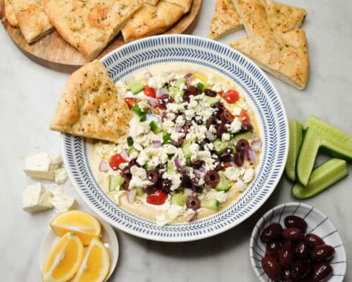 7 Layer Greek Dip & Garlic Pizza Dippers