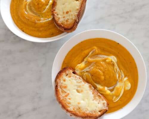 Roasted Pumpkin Soup & Cheesy Sourdough Toast