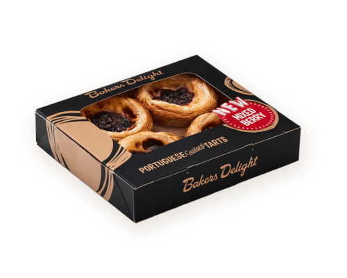 Mixed Berry Portuguese Custard Tart 4-Pack