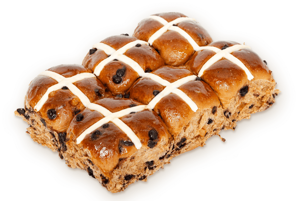 Orange Dark Choc Hot Cross Bun 6-Pack