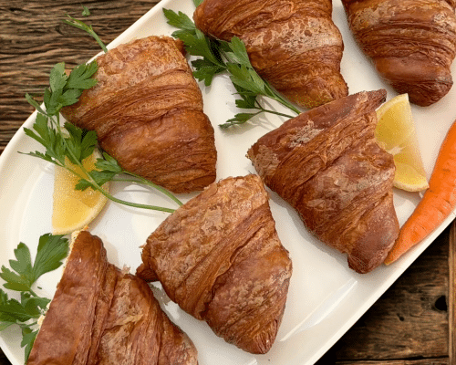 Croissant “Carrots” with Herby Lemon Cream Cheese