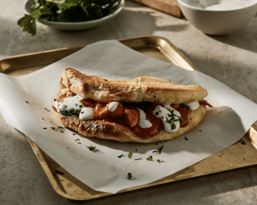 Butter Chicken Folded Pizza Recipe