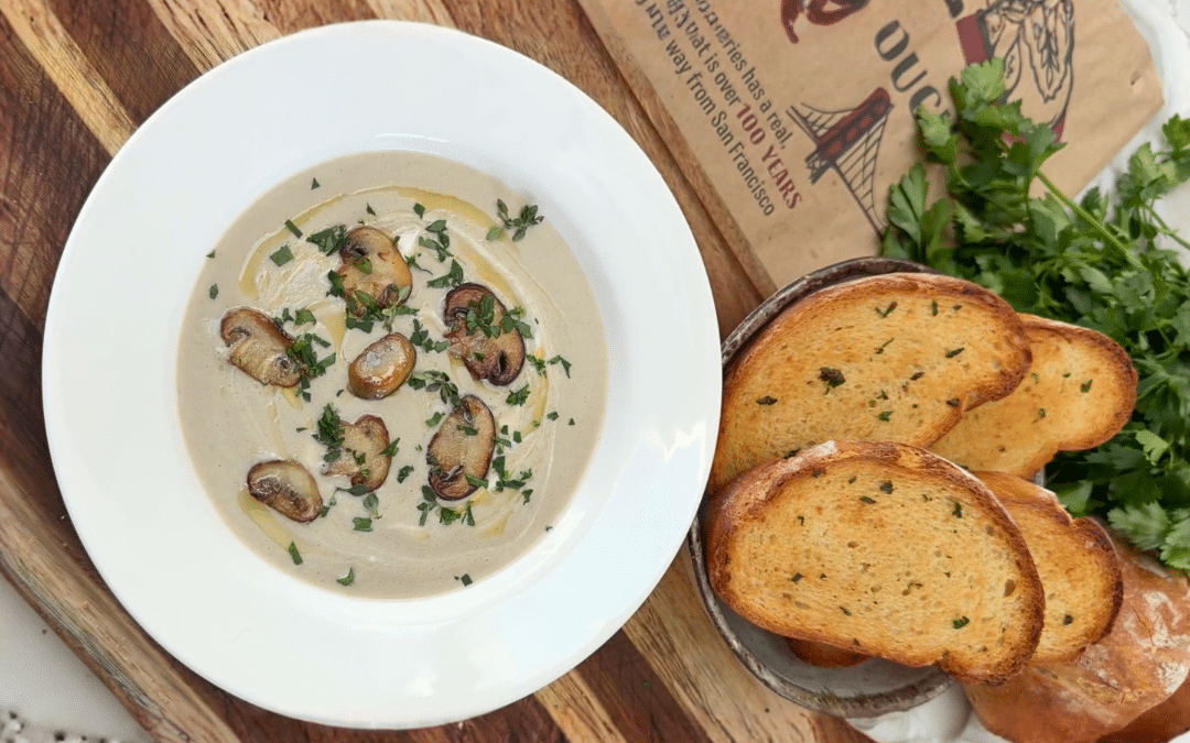 Creamy Mushroom Soup with Garlic Sourdough Recipe